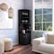Tuhome Kava Beijing Corner Bar Cabinet, Glass Rack, Double Door Cabinet, Eight Built-in Wine Rack-Black BLW7886 - alternate 6